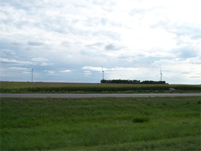Windmills all along the highway