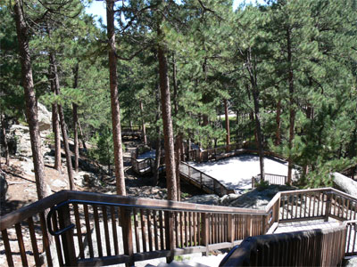 The walkway to the base of Mt. Rushmore