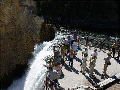 Observation deck at brink of lower falls