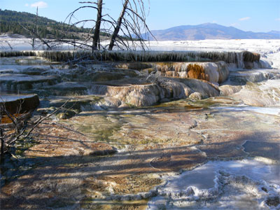 Falls behind Canary Hot Springs