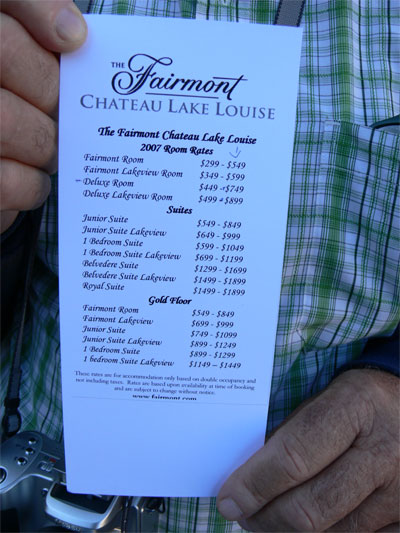 Ridiculous price at Lake Louise Hotel