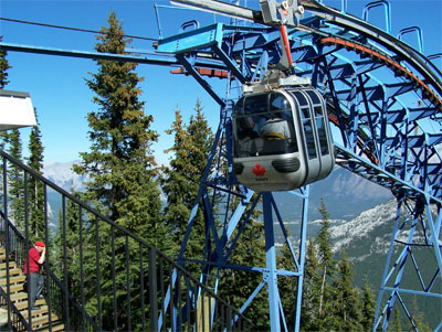 Gondola at the top of Sulphur Mountain