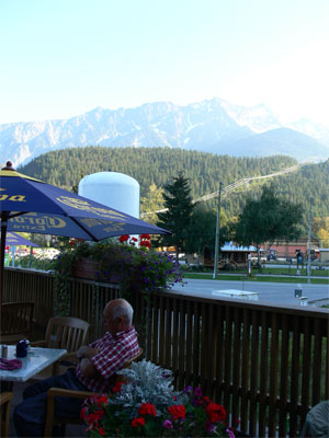 Enjoying scenic terrace in Pemberton, BC 