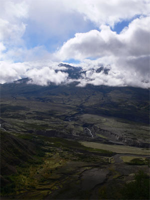 Eroded valley in front of St Helens 
