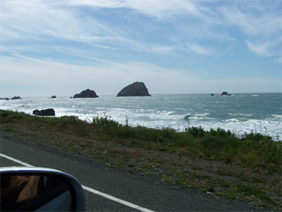 Rock islands dot the coast 