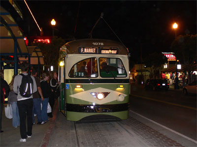 Electric tram for our trip home 