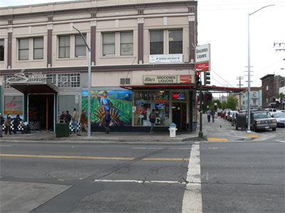 Political murals graced the Hispanic neighbourhood 