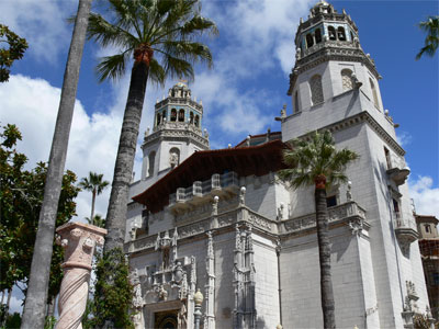 Twin towers of front entrance