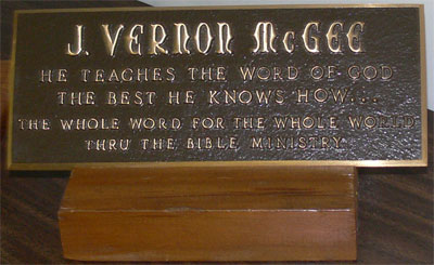 Summary of Dr. McGee's Ministry: "He Teached the Word of God the best he knows how." The slogan of TTB: "The whole Word for the whole world." 