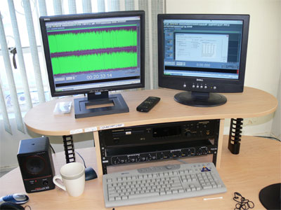 Audio editing. They use Adobe Audition. 