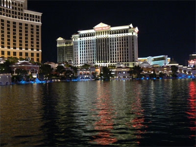 The man-made lake that the fountain was held in was huge. 