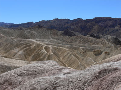 Eroded landscape overlooking Death Valley