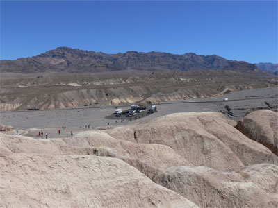 Parking lot at Death Valley lookout where you were supposed to pay an entrance fee at an automated ticket dispenser. 