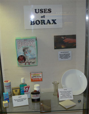 Uses of Borax display in museum 