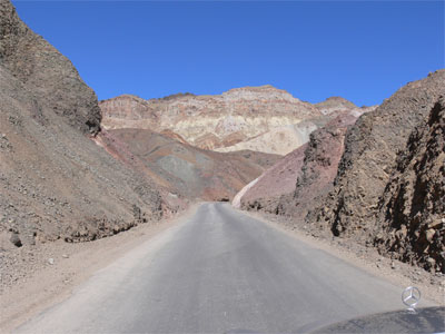 Road cut through the Artist's Pallete area 